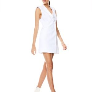 Alice + Olivia Valentina Sleeveless Tuxedo Dress